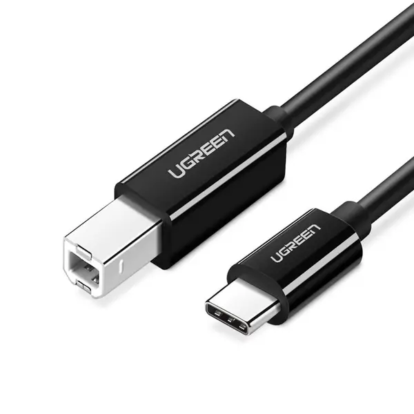 UGREEN US241 50446 USB-C to USB-B 2.0 Printer Cable – 2 Meter, 480Mbps High-Speed Data Transfer, Black