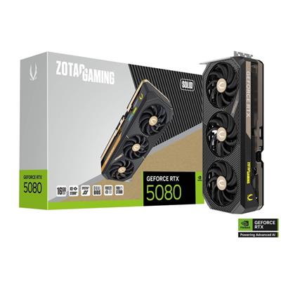 ZOTAC Gaming GeForce RTX 5080 Solid DLSS 4 16GB GDDR7 256-bit 30 Gbps PCIE 5.0 Gaming Graphics Card, IceStorm 3.0 Advanced Cooling, Spectra 2.0 ARGB Lighting