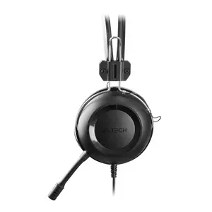 A4-TECH HU-35 ComfortFit Stereo USB Headset – Wired USB Headphones with Mic (Black)