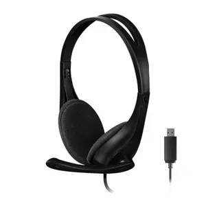 A4-TECH HU-9 USB Headset – Wired USB Stereo Headphones with Microphone (Black)