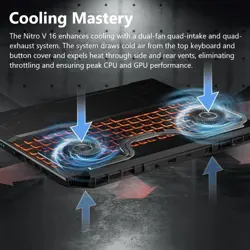 Acer Nitro V16 ANV16-71-70F7 Gaming Laptop – Intel® Core™ i7-14650HX 14th Gen, NVIDIA® GeForce RTX™ 4060 (8GB GDDR6), 16GB DDR5 RAM, 512GB NVMe SSD
