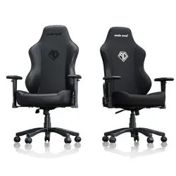 Anda Seat Phantom 3 Premium Gaming Chair, Ergonomic Design, DuraXtra™ Leatherette, Stormy Black, Clowdy White (PVC) & Carbon Black (Fabric)
