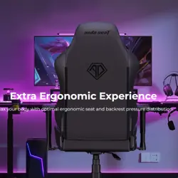 Anda Seat Phantom 3 Premium Gaming Chair, Ergonomic Design, DuraXtra™ Leatherette, Stormy Black, Clowdy White (PVC) & Carbon Black (Fabric)