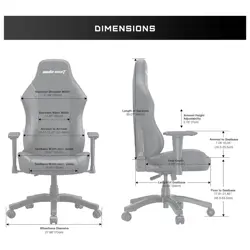 AndaSeat Luna Gaming Chair - Ergonomic Design, 90°-160° Recline, 1D Armrests, PVC Leather, Fabric