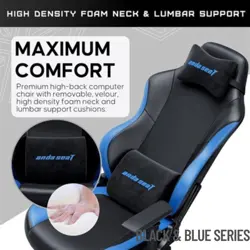 AndaSeat Luna Gaming Chair - Ergonomic Design, 90°-160° Recline, 1D Armrests, PVC Leather, Fabric