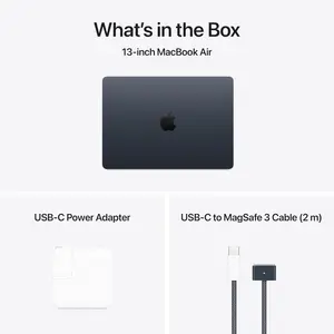 Apple MacBook Air 13.5″ MW123 (M4, 10-Core Chip) | 16GB Unified Memory | 256GB SSD | Liquid Retina Display | Midnight | macOS | 1-Year Warranty