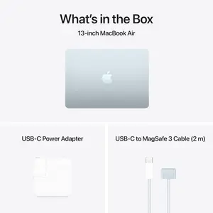 Apple MacBook Air 13.6″ MC6T4 (M4, 10-Core Chip) | 16GB Unified Memory | 256GB SSD | 8-Core GPU | Liquid Retina Display | Sky Blue | macOS | 1-Year Warranty