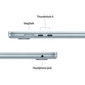 Apple MacBook Air 15.3″ MC7A4 (M4, 10-Core Chip) | 16GB Unified Memory | 256GB SSD | 10-Core GPU | Liquid Retina Display | Sky Blue | macOS | 1-Year Warranty