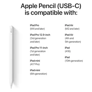 Apple Pencil (USB-C) – Magnetic Digital Stylus for iPad with Precision Drawing