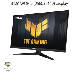 ASUS TUF Gaming Monitor VG32AQA1A 32 inch, 1440P HDR Monitor - QHD (2560 x 1440), 170Hz, 1ms, Extreme Low Motion Blur, FreeSync Premium, DisplayPort, HDMI, HDR-10, Shadow Boost, VESA Wall Mountable,BLACK