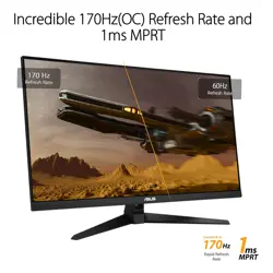 ASUS TUF Gaming Monitor VG32AQA1A 32 inch, 1440P HDR Monitor - QHD (2560 x 1440), 170Hz, 1ms, Extreme Low Motion Blur, FreeSync Premium, DisplayPort, HDMI, HDR-10, Shadow Boost, VESA Wall Mountable,BLACK