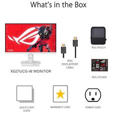 ASUS ROG Strix XG27UCG-W 27 inch 4K HDR USB-C Gaming Monitor – White, UHD (3840x2160) Dual Mode (4K 160Hz or FHD 320Hz), 1ms, Fast IPS, ELMB Sync, G-SYNC Compatible, AI Gaming, White