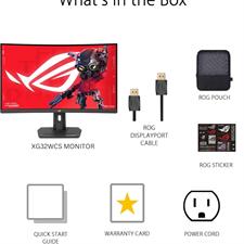 ASUS ROG Strix XG32WCS 32 inch 1440P USB-C Curved HDR Gaming Monitor  - QHD, 180Hz, 1ms, Fast VA, Extreme Low Motion Blur Sync, FreeSync, DisplayWidget, Tripod Socket, AI Technology