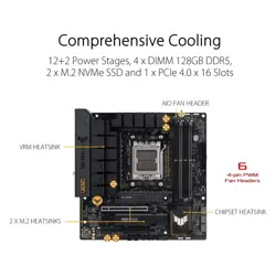 ASUS TUF GAMING B650M-PLUS WIFI Motherboard – AMD AM5, B650 Chipset, DDR5, PCIe 5.0, Wi-Fi 6, Micro-ATX
