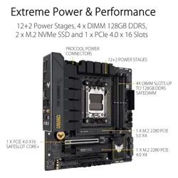 ASUS TUF GAMING B650M-PLUS WIFI Motherboard – AMD AM5, B650 Chipset, DDR5, PCIe 5.0, Wi-Fi 6, Micro-ATX