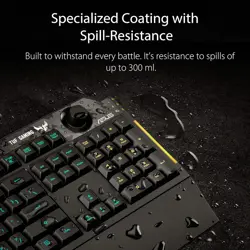 ASUS TUF Gaming K1 RGB Gaming Keyboard - Spill-Resistant, Dedicated Volume Knob, Side Light Bar & Armoury Crate