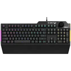 ASUS TUF Gaming K1 RGB Gaming Keyboard - Spill-Resistant, Dedicated Volume Knob, Side Light Bar & Armoury Crate