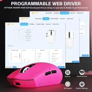 ATTACK SHARK G3 PRO Tri-Mode Wireless Gaming Mouse with RGB Charging Dock – PAW3311, 25,000 DPI (Red & Black)