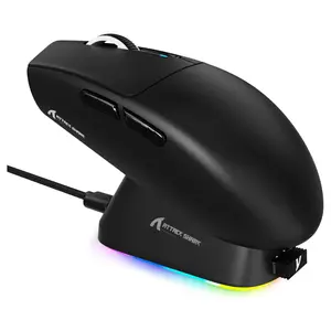 ATTACK SHARK G3 PRO Tri-Mode Wireless Gaming Mouse with RGB Charging Dock – PAW3311, 25,000 DPI (Red & Black)