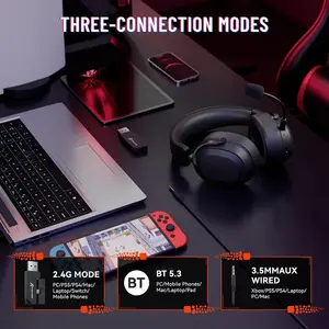 ATTACK SHARK L30 PRO Tri-Mode Wireless Gaming Headset – 7.1 Surround Sound, 50mm Drivers, AI Noise-Canceling Mic
