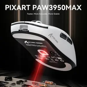 ATTACK SHARK R6 Three-Mode Wireless Gaming Mouse – PAW3950 MAX, 42,000 DPI, 8K Polling, Ultra-Light 39g