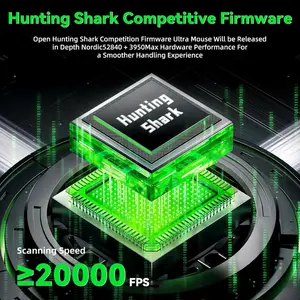 ATTACK SHARK V5 Flagship Wireless Gaming Mouse – PAW3950 MAX, 42,000 DPI, Tri-Mode, 8K Polling, 53g (Black)