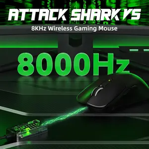 ATTACK SHARK V5 Flagship Wireless Gaming Mouse – PAW3950 MAX, 42,000 DPI, Tri-Mode, 8K Polling, 53g (Black)