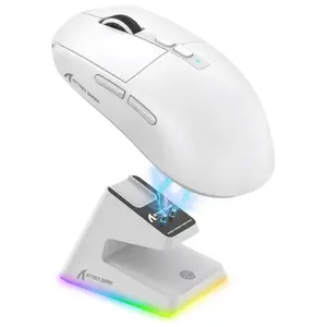 ATTACK SHARK X6 Superlight Wireless Gaming Mouse – PAW3395, 26,000 DPI, Tri-Mode, Magnetic Charging Dock (Black & White)