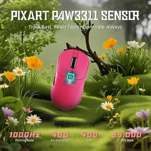 ATTACK SHARK X8 SE Tri-Mode Wireless Gaming Mouse – PAW3311 Sensor, 25,000 DPI, Superlight 55g (Black, Red & White)