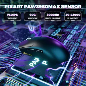 ATTACK SHARK X8 Ultimate Flagship Wireless Gaming Mouse – PAW3950 MAX, 42,000 DPI, Tri-Mode, 8K Polling, 55g (Black & White)