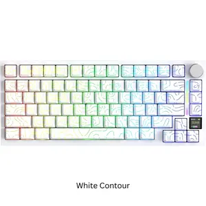 ATTACK SHARK X820 Ultra Wireless Mechanical Gaming Keyboard – Tri-Mode, 75% Layout, TFT Smart Display, Hot-Swappable, RGB (Moon Light, Star Black & White Contour Line)