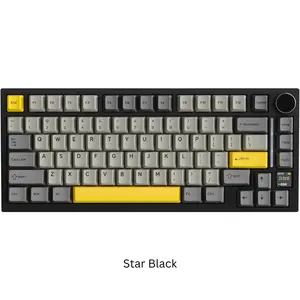 ATTACK SHARK X820 Ultra Wireless Mechanical Gaming Keyboard – Tri-Mode, 75% Layout, TFT Smart Display, Hot-Swappable, RGB (Moon Light, Star Black & White Contour Line)