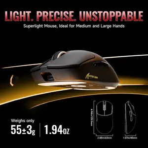 ATTACK SHARK X8PLUS Tri-Mode Wireless Gaming Mouse – PAW3395 PRO, 40,000 DPI, Superlight 55g (Black, Red & White)