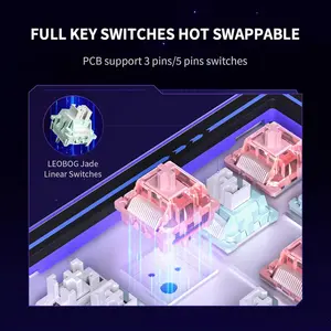 AULA AMG65 Mechanical Gaming Keyboard – 65% Compact Layout, Dual Screen Display, RGB, Hot Swappable