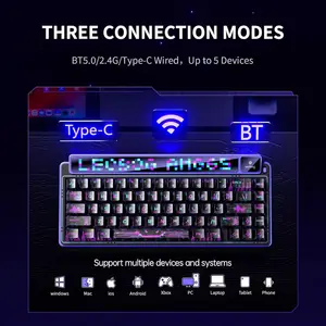 AULA AMG65 Mechanical Gaming Keyboard – 65% Compact Layout, Dual Screen Display, RGB, Hot Swappable