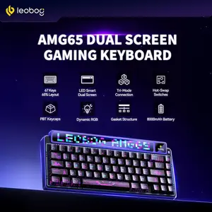 AULA AMG65 Mechanical Gaming Keyboard – 65% Compact Layout, Dual Screen Display, RGB, Hot Swappable