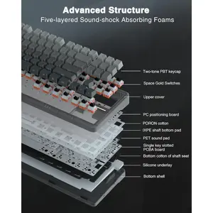 AULA F87 Pro Wireless Mechanical Keyboard – TKL Hot Swappable RGB, Triple Mode BT/2.4G/USB-C