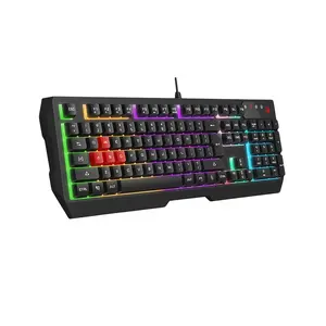 BLOODY B135N Neon Illuminated Gaming Keyboard – Wired USB Full-Size Keyboard (Black)
