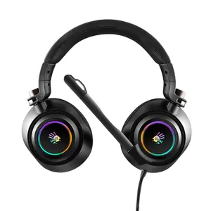 BLOODY G580 HiFi Gaming Headphone – Virtual 7.1 Surround Sound, RGB Lighting (Black)