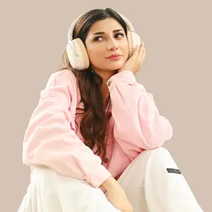 Boost Beat Wireless ANC Headset – Beige, 21dB Active Noise Cancellation, Bluetooth 6.0, 40mm Drivers, Type-C Charging