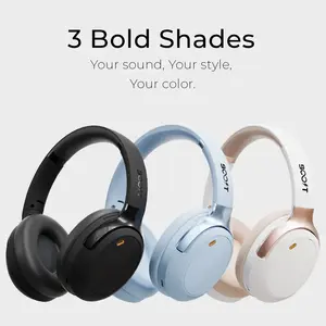 Boost Beat Wireless ANC Headset – Beige, 21dB Active Noise Cancellation, Bluetooth 6.0, 40mm Drivers, Type-C Charging