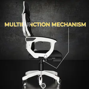Boost Comfort Ergonomic Chair – Adjustable Lumbar Support, Retractable Footrest, Breathable Mesh Back, Reclining Backrest