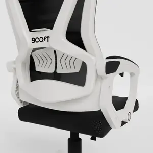 Boost Comfort Ergonomic Chair – Adjustable Lumbar Support, Retractable Footrest, Breathable Mesh Back, Reclining Backrest