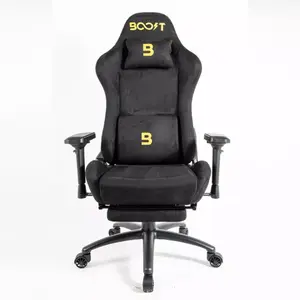 Boost Dominion Ergonomic Chair – Suede Fabric, 4D Adjustable Armrests, Built-in Footrest, 90°–180° Recline