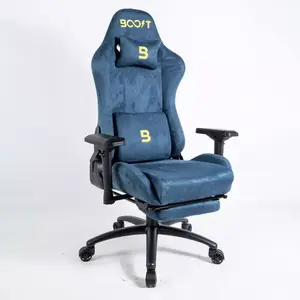 Boost Dominion Ergonomic Chair – Suede Fabric, 4D Adjustable Armrests, Built-in Footrest, 90°–180° Recline