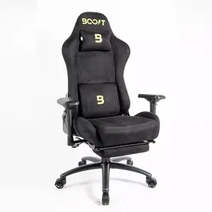 Boost Dominion Ergonomic Chair – Suede Fabric, 4D Adjustable Armrests, Built-in Footrest, 90°–180° Recline