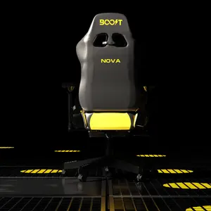 Boost Nova Ergonomic Chair – Premium PU Leather, 4D Adjustable Armrests, Built-in Footrest, 90°–180° Recline