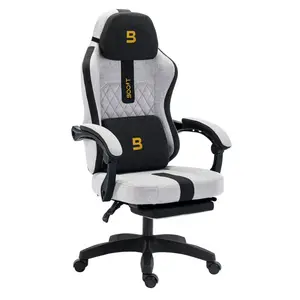 Boost Surge Pro Ergonomic Chair – Adjustable Lumbar Support, Retractable Footrest, 4D Armrests, High-Back Mesh Design