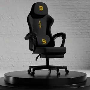 Boost Surge Pro Ergonomic Chair – Adjustable Lumbar Support, Retractable Footrest, 4D Armrests, High-Back Mesh Design