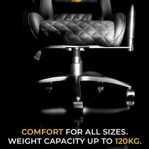 Boost Synergy Gaming Chair – Ergonomic High-Back Design, Adjustable Armrests, Reclining Backrest, Lumbar & Head Support